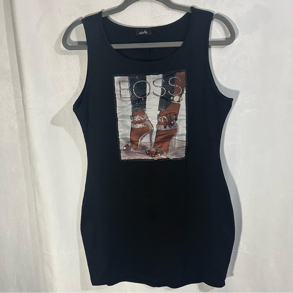 Minette Grapic Boss With Jewlery Decor Sleeveless‎ Top Size Small - Picture 1 of 5